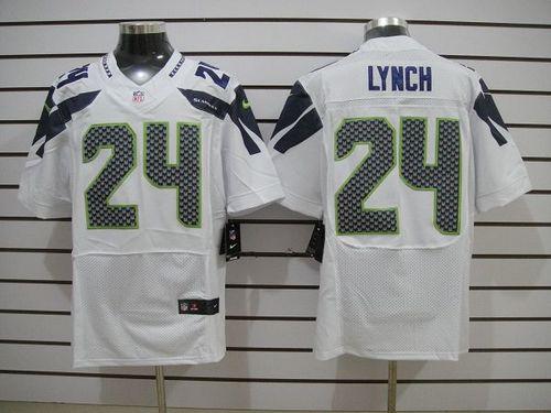 Nike Seahawks #24 Marshawn Lynch White Men's Stitched NFL Vapor Untouchable Elite Jersey